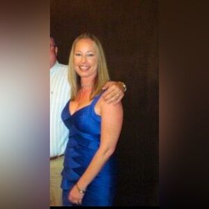 SUPER FLATTERING royal blue, strappy, bandaid dress